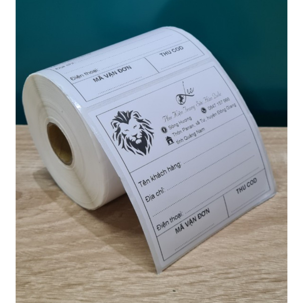 500 Tờ Hóa đơn in theo yêu cầu SIZE LỚN DÁN ĐƯỢC tem vận chuyển có sẵn keo kích thước 100x100 hình vuông tờ bự