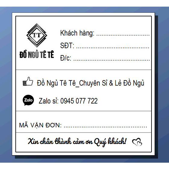 500 Tờ Hóa đơn in theo yêu cầu SIZE LỚN DÁN ĐƯỢC tem vận chuyển có sẵn keo kích thước 100x100 hình vuông tờ bự