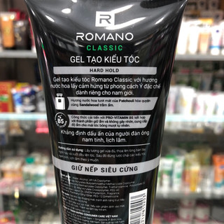 Gel vuốt tóc Romano Classic Siêu cứng 150g
