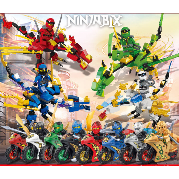 Xếp hình lego Rồng chiến binh ninja, mẫu xe thông minh