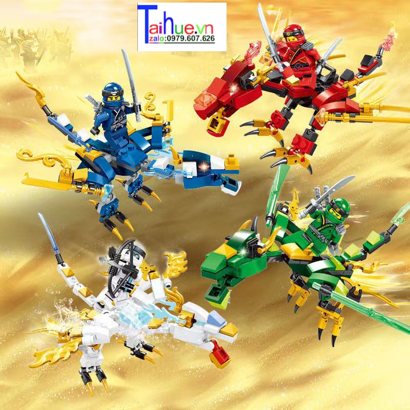 Xếp hình lego Rồng chiến binh ninja, mẫu xe thông minh