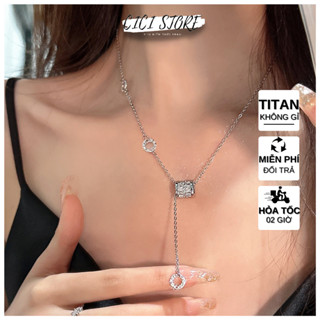 Dây Chuyền Nữ Thép Titan Dạng Mảnh - Phối Áo Trễ Vai - Khoe Xương Quai Xanh - Xinh Lung Linh CICI