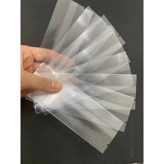 Set 100 túi đựng bánh kẹo bánh thuyền thanh dinh dưỡng trắng trong 5x14.5cm, combo 100 túi bóng hàn nhiệt đựng trà bánh
