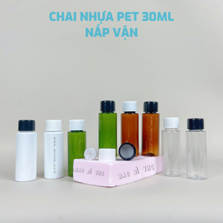 Combo 50 chai nhựa pet 30ml nắp vặn chiết mỹ phẩm, tinh chất