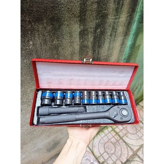 Bộ típ đen 12chi tiết 1/2 hộp sắt cao cấp
