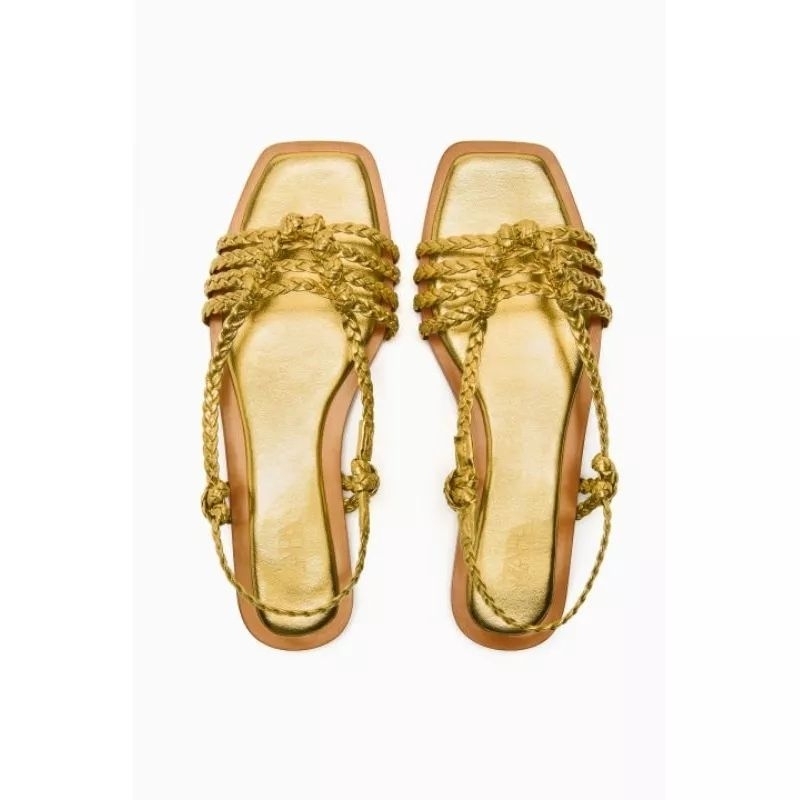 Dép sandal bệt Zara auth 100% màu vàng size 38