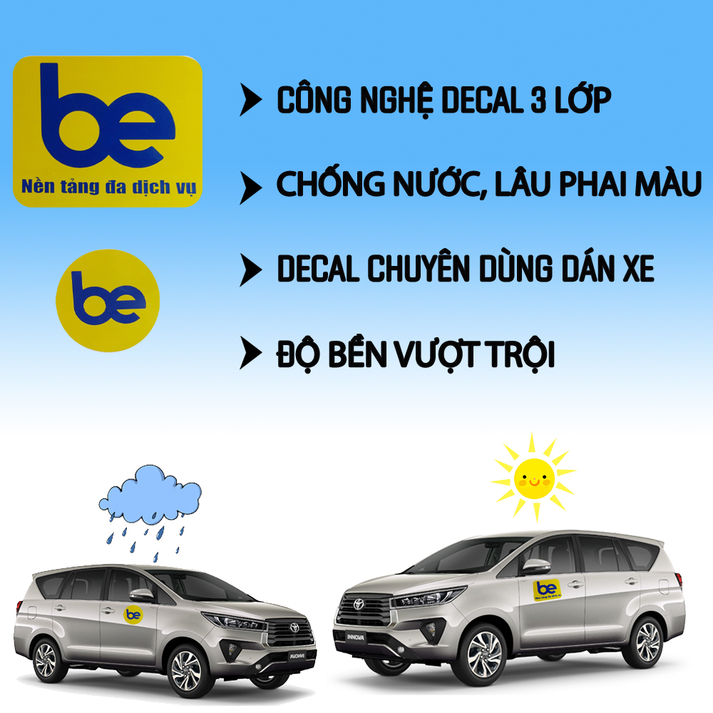 Logo Be - Tem Be - Sticker Be Dán Xe
