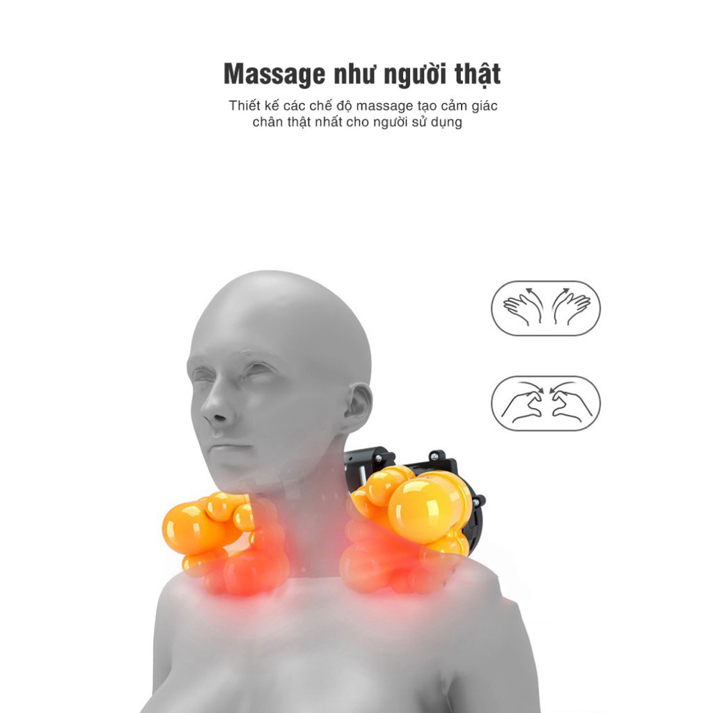 Gối Massage Hồng Ngoại 16 Bi, Thư Giãn Giảm Căng Thẳng Vùng Cổ Vai Gáy – Chính Hãng THAMES