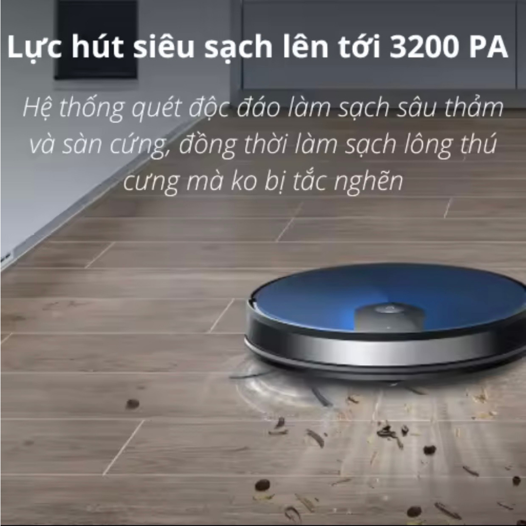 Robot hút bụi lau nhà Đức E06 lau khô ướt Hộp nước riêng sạc tự động cảm biến chống rơi Làm việc theo sơ đồ hút khỏe