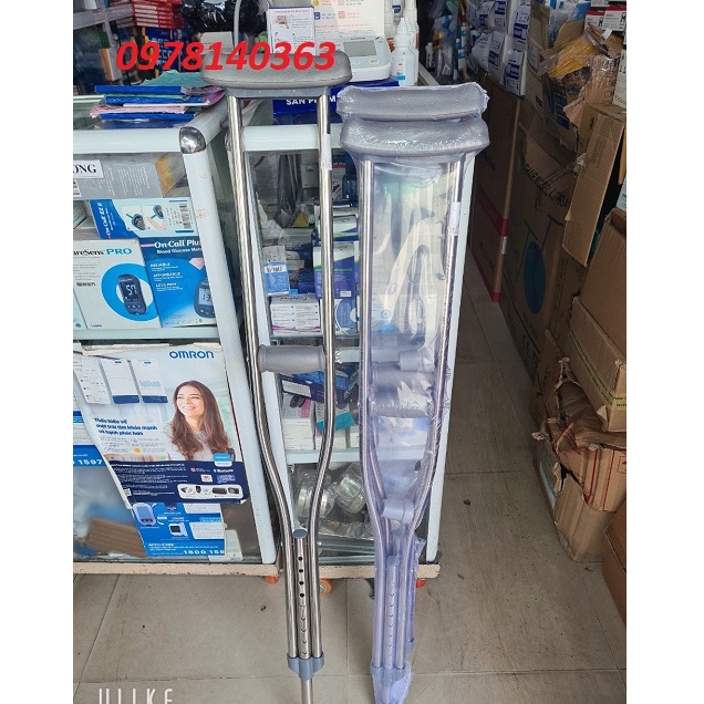 (HOẢ TỐC GIAO HÀNG TRONG 2h NỘI THÀNH HÀ NỘI) NẠNG INOX CAO CẤP CÓ ĐỆM LÓT NÁCH CHỐNG ĐAU NÁCH