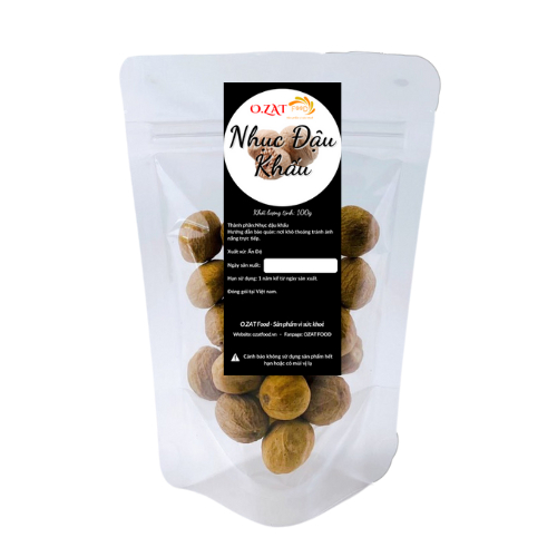 Nhục đậu khấu (Nutmeg) 20G - 100G OZAT FOOD tốt cho tiêu hóa giảm bồn nôn