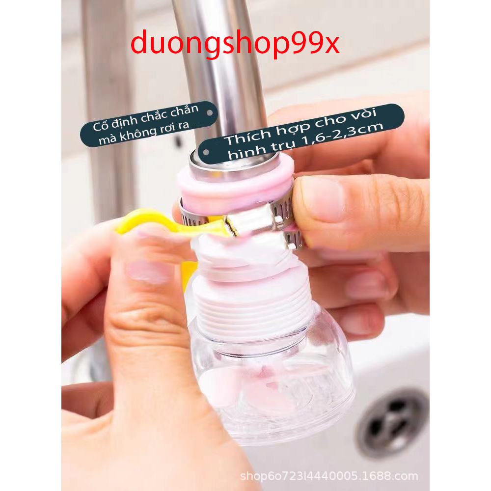 [vln] Đầu vòi lọc nước rửa bát tăng áp xoay 360 có thể kéo dài chống bắn nước ra ngoài-duongshop9x5áe
