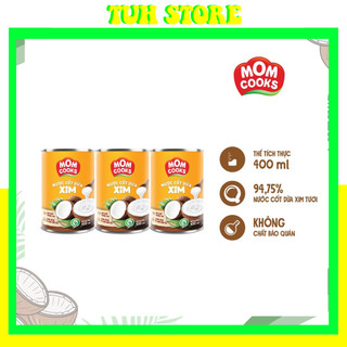 3 lon nước cốt dừa tươi momcooks cocoxim 400ml,chefs choice-tuh
