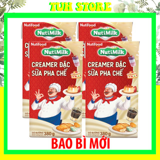 4 Hộp Sữa Đặc Có Đường Nuti Hộp Xanh 380g Creamer Dùng Làm Bánh,Pha Cà Phê