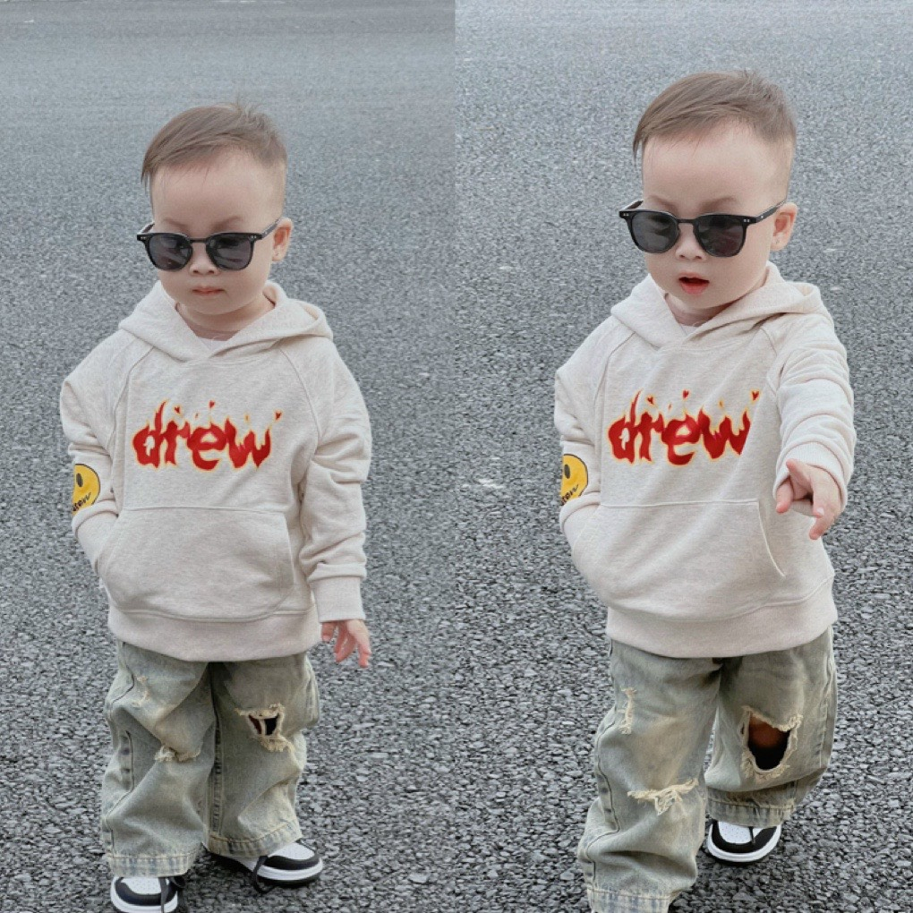 Áo nỉ hoodie có mũ brew lửa new 2023 cho bé , áo nỉ thu đông trẻ em unisex , Kid_genz