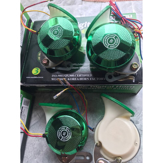 Còi ngân 3 tiếng chuẩn hàn quốc màu xanh điện 12v- 24v