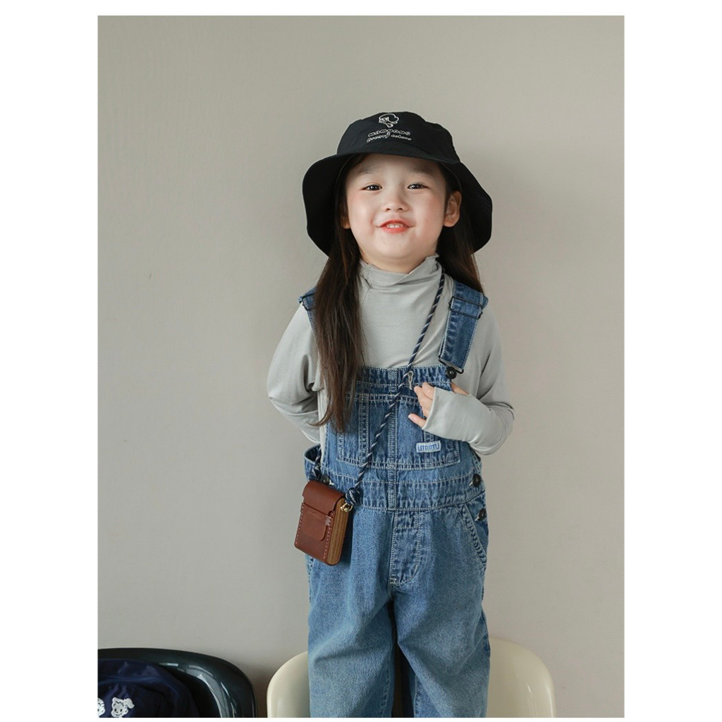 Yếm jean dài màu xanh cho bé gái