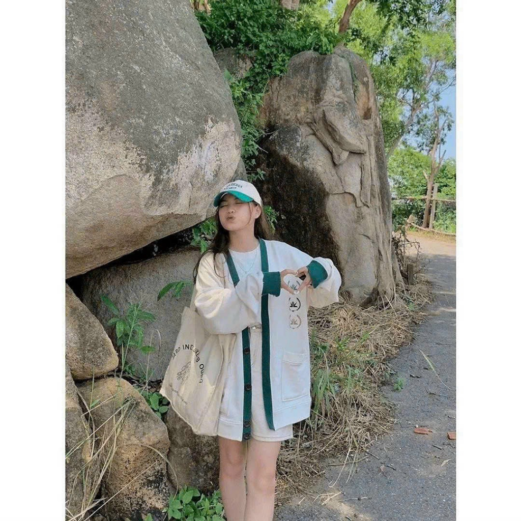 Áo Khoác Cardigan Họa Tiết Trước Ngực Mẫu Trẻ Trung | BigBuy360 - bigbuy360.vn