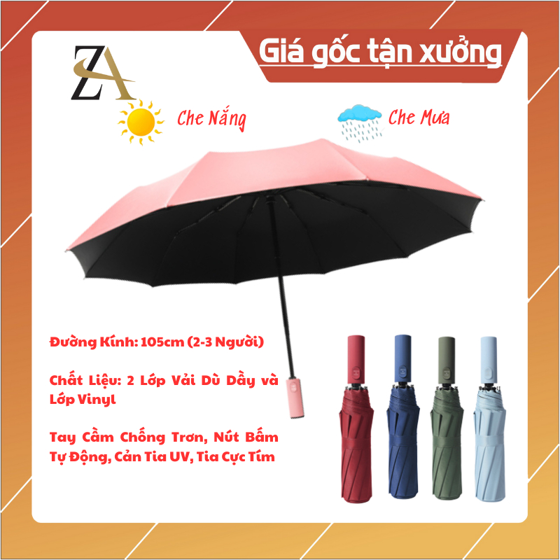 Ô 2 Lớp Che Mưa Ô Che Nắng 12-8 Nan Tán Rộng Chống Tia UV Cao Cấp Dù Che Mưa- GẤU UMBRELLA