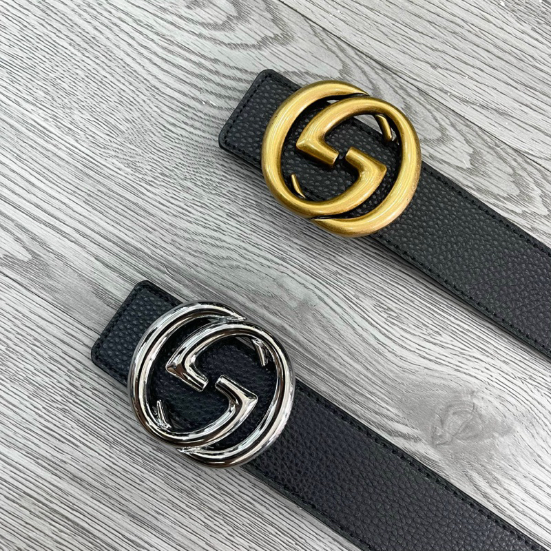 Thắt lưng da nam da PU trơn may viền mặt đúc chữ đồng bạc sang trọng lịch lãm TL05P