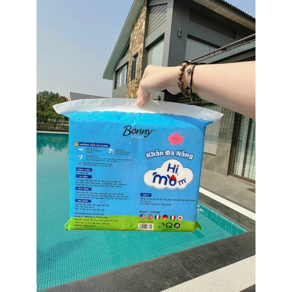 Khăn khô đa năng cho bé khăn giấy vải Bonny Himom cao cấp 600g