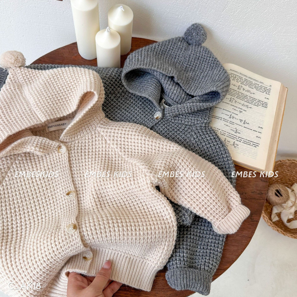 Áo khoác len cho bé trai bé gái, áo khoác len EMBES KIDS từ 11kg - 31kg