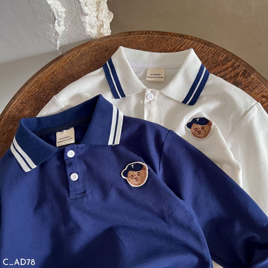 Áo polo dài tay bé trai, áo polo diện thu đông Embes Kids từ 11kg - 31kg