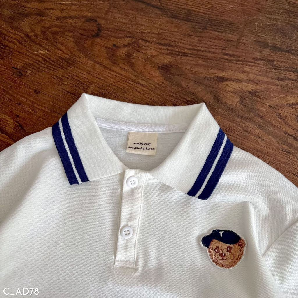 Áo polo dài tay bé trai, áo polo diện thu đông Embes Kids từ 11kg - 31kg
