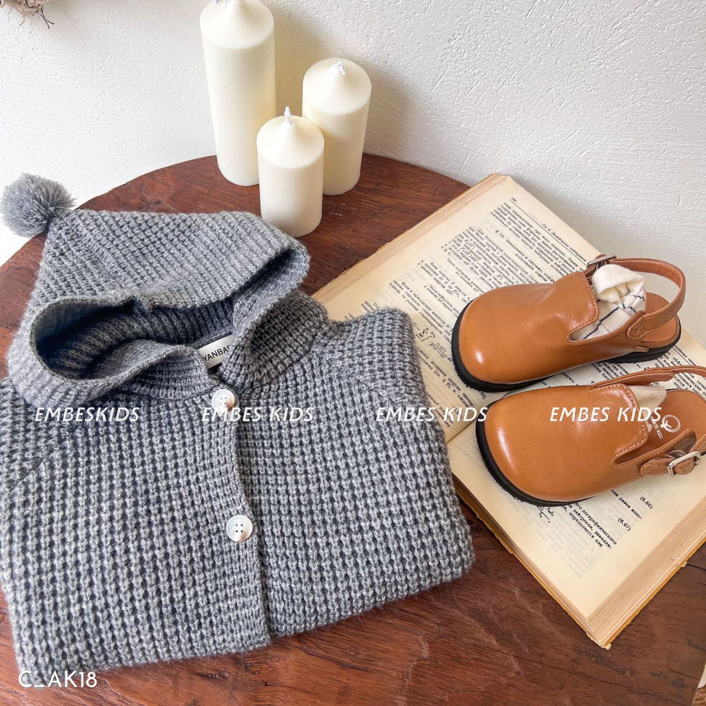 Áo khoác len cho bé trai bé gái, áo khoác len EMBES KIDS từ 11kg - 31kg