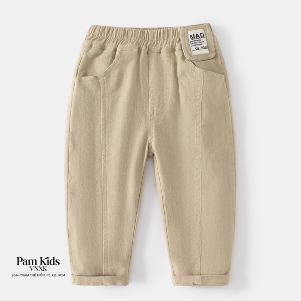 P335  Quần kaki dài bé trai vải siêu mềm, lưng thun co giãn form quần siêu đẹp