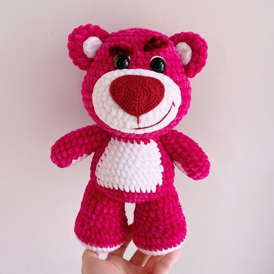 DIY Gói Nguyên Liệu Tự Móc Len Gấu Bear Dâu - Quà Tặng Handmade Tự Làm LADYCO