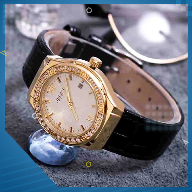 Đồng hồ nữ Julius JA-1395 dây da - Size 32