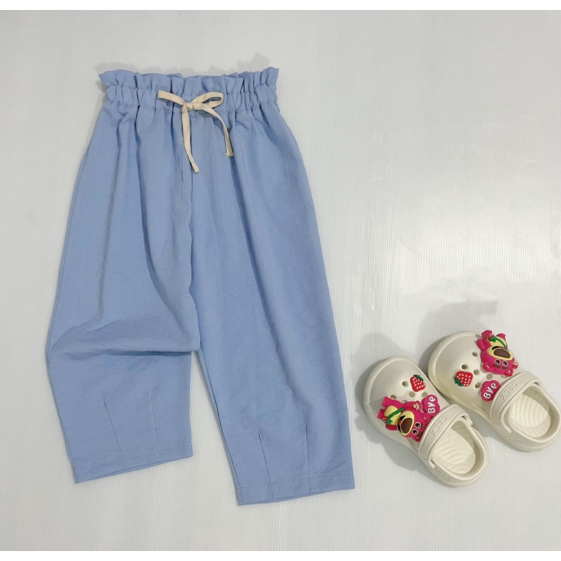 Quần dài baggy đũi xước nhật trơn cho bé đi học đi chơi 12-42kg