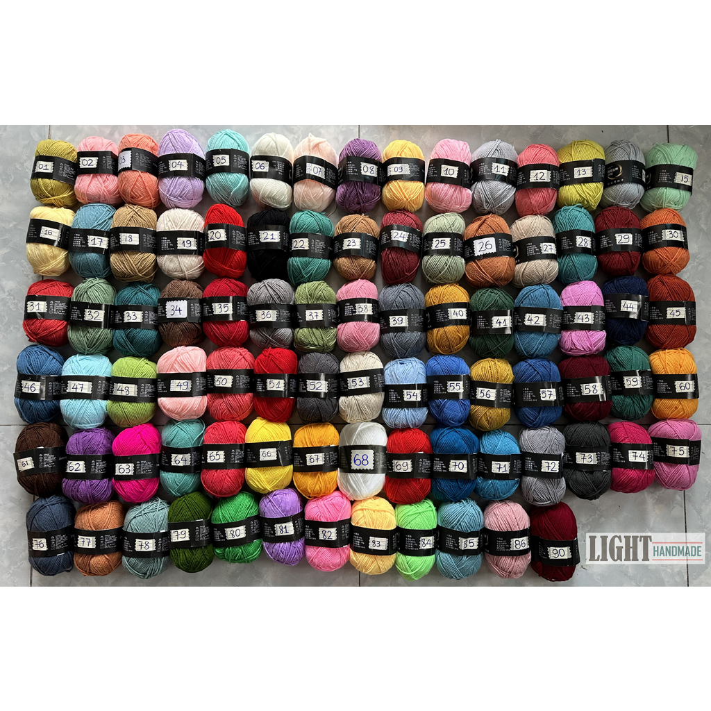 Bảng 2-Len Milk Cotton 50G. Milk Mác Đen 50g Full Bảng Màu