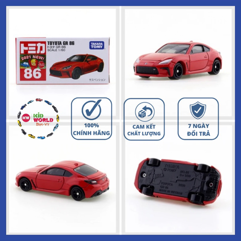Xe mô hình Tomica Box Toyota GR 86. MS: 987. Tỷ lệ 1:60.