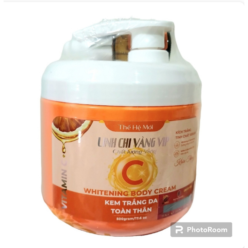 Kem dưỡng trắng da body Vitamin C Linh Chi vàng 500g