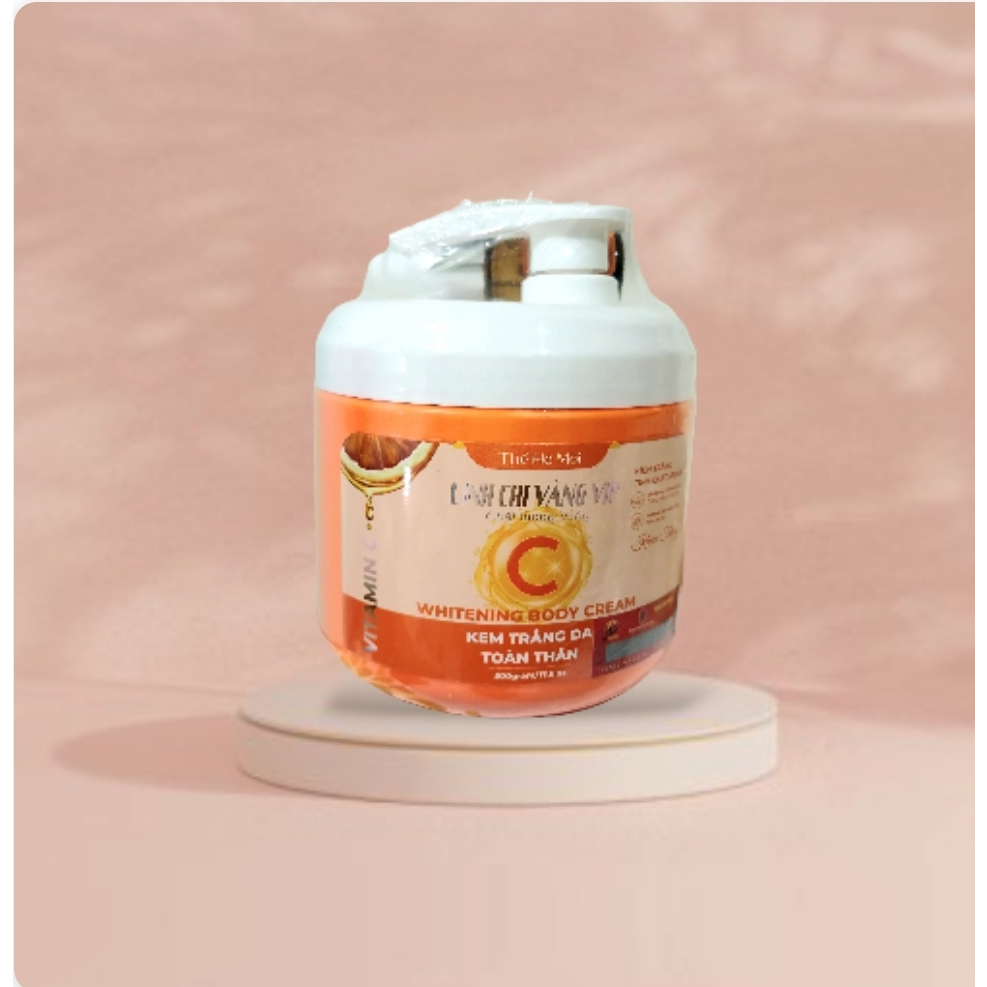 Kem dưỡng trắng da body Vitamin C Linh Chi vàng 500g