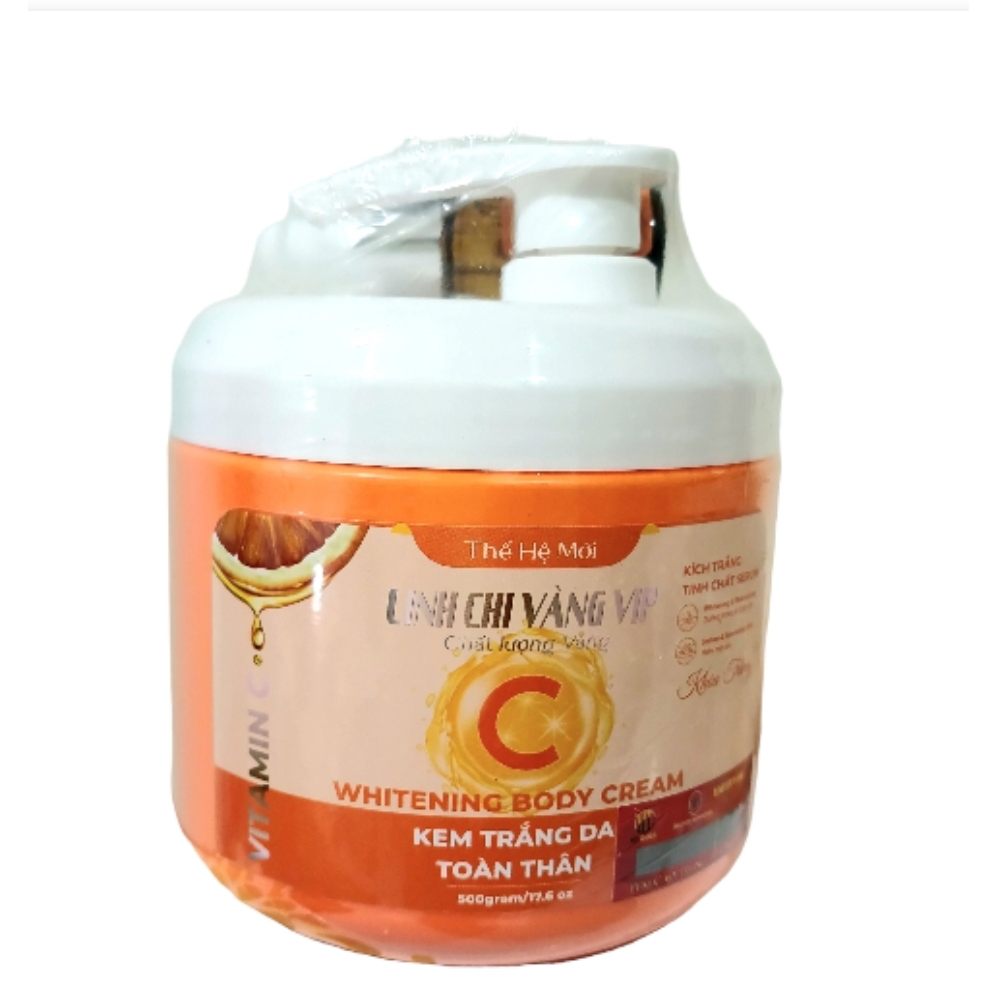 Kem dưỡng trắng da body Vitamin C Linh Chi vàng 500g