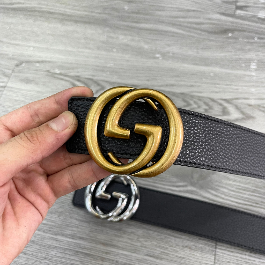 Thắt lưng da nam da PU trơn may viền mặt đúc chữ đồng bạc sang trọng lịch lãm TL05P