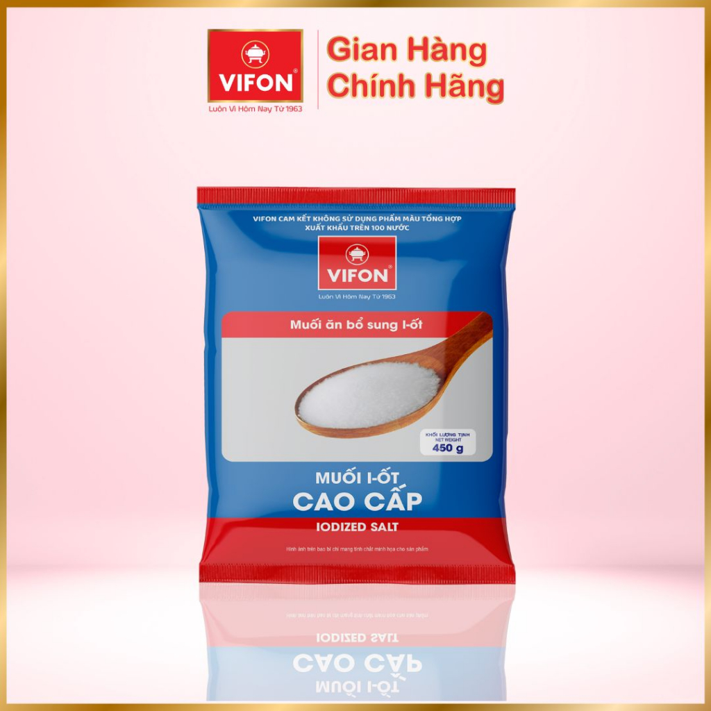 Thùng 24 Gói Muối tinh/ I- Ốt Cao Cấp VIFON 450g/Gói