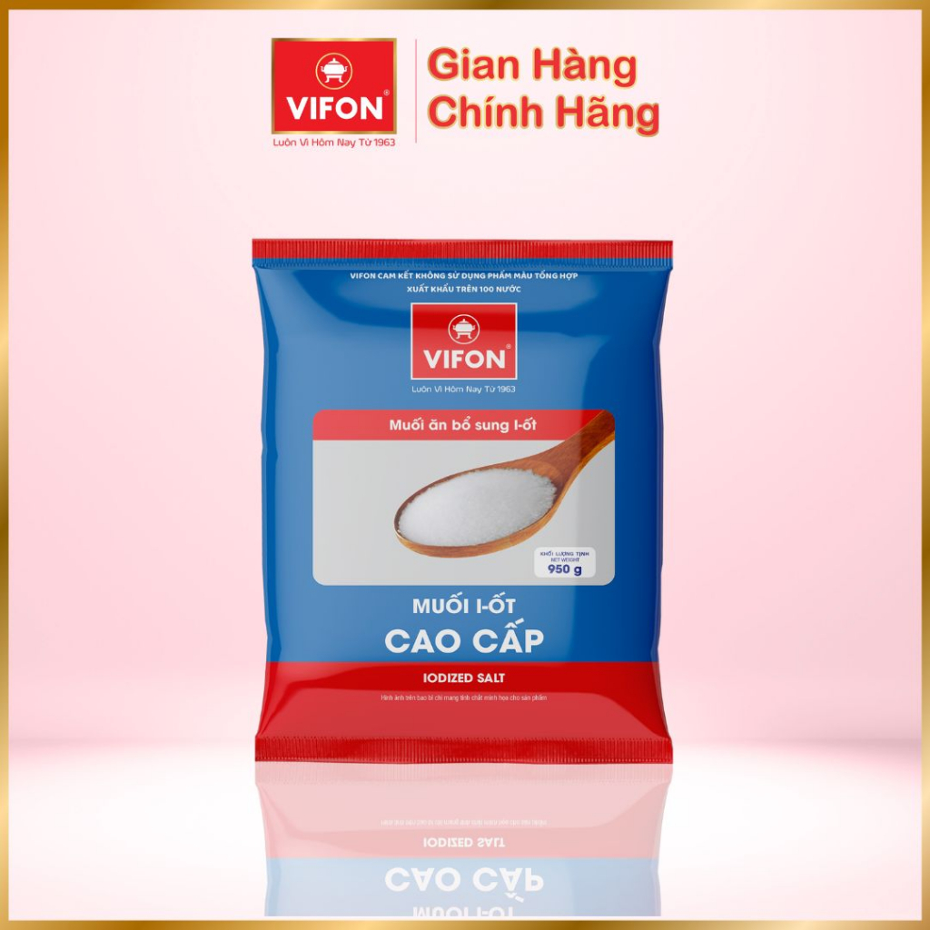 Thùng 12 Gói Muối Tinh/ I-Ốt Cao Cấp 950g VIFON