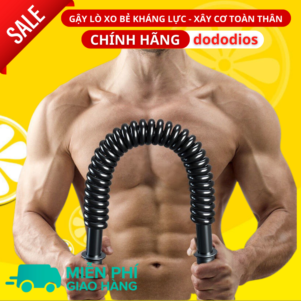 Combo gậy bẻ lò xo tập cơ tay gym TẶNG 1 DÂY NHẢY LÕI THÉP - gậy lò xo 20kg, 30kg, 40kg, 50kg, 60kg - Hãng dododios