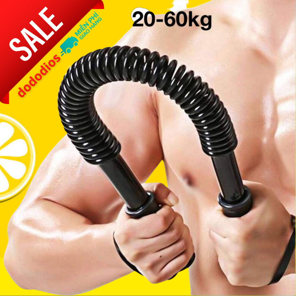 Combo gậy bẻ lò xo tập cơ tay gym TẶNG 1 DÂY NHẢY LÕI THÉP - gậy lò xo 20kg, 30kg, 40kg, 50kg, 60kg - Hãng dododios