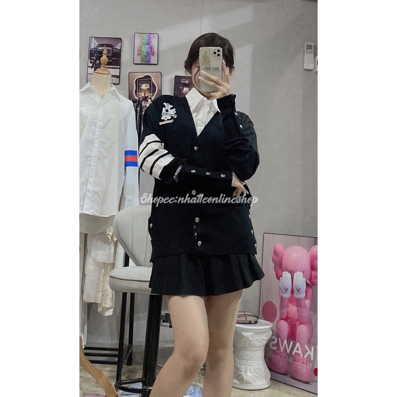 Khoác len cdg sọc tay 2 mặt - hàng sc