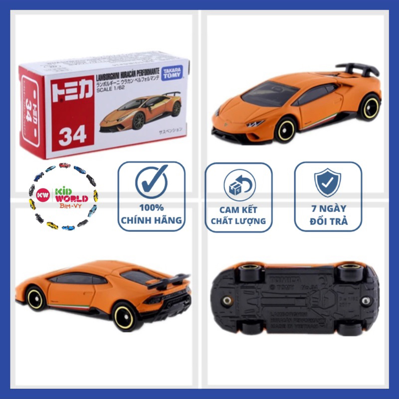 Xe mô hình Tomica Box Lamborghini Huracan Performante. MS: 147. Tỷ lệ 1:62.
