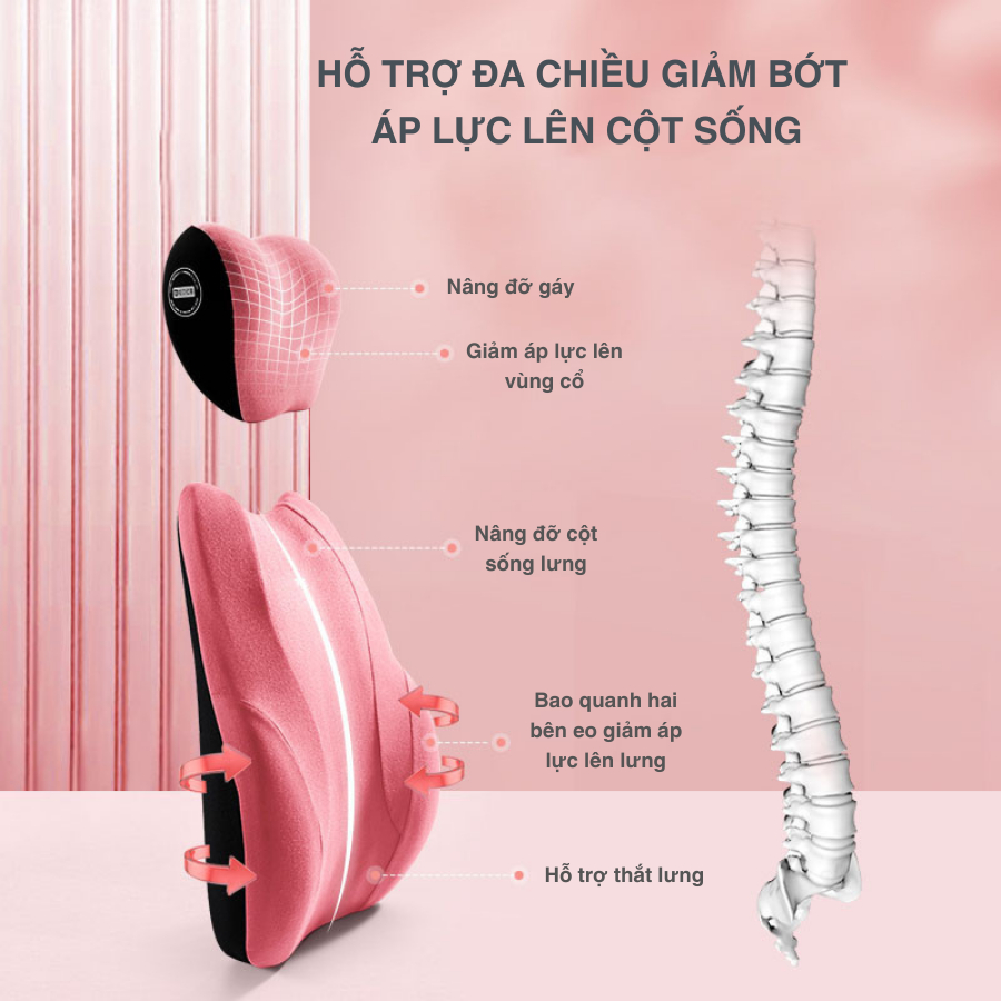 Gối tựa lưng ô tô chính hãng Lianda da lộn cao cấp, giúp lái xe thỏa mái, thư giãn và tập trung hơn | BigBuy360 - bigbuy360.vn