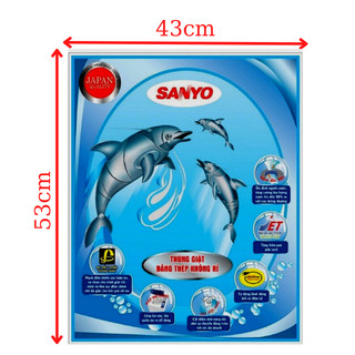 Tem dán máy giặt Sanyo-Cá heo