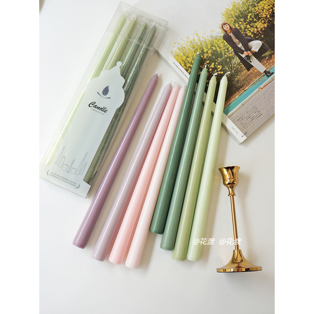 Set nến que sắc màu nến taper trang trí phong cách Hàn Quốc nhẹ nhàng pastel cao 30cm