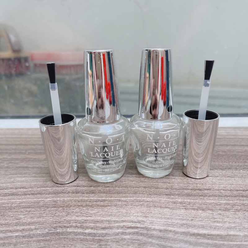 Chai rỗng đựng nước sơn kèm cọ lông mềm chai thuỷ tinh 15ml siêu xinh