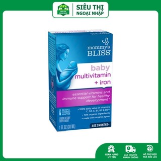 Vitamin tổng hợp chứa sắt hữu cơ Mommy's Bliss cho bé từ 2 tháng tuổi -30ml